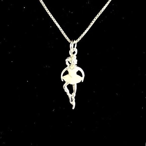 ARD Lovely Sterling Silver “Ballerina on Point” Necklace - Picture 3 of 9